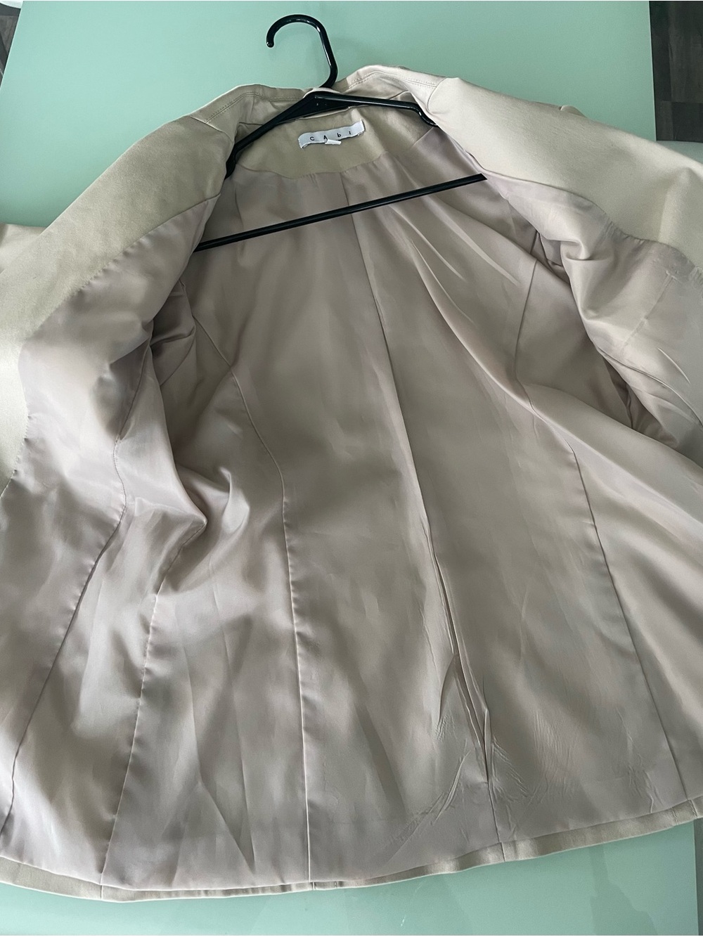 CAbi Women's Cream Beige Khaki Tailored Button Blazer Jacket - Picture 12 of 13